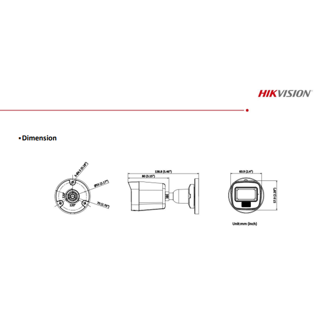 Hikvision DS-2CD1041G2-LIU(E) 4MP Smart Hybrid Light Bullet IP Kamera | Dahili Mikrofon, IP67, H.265+