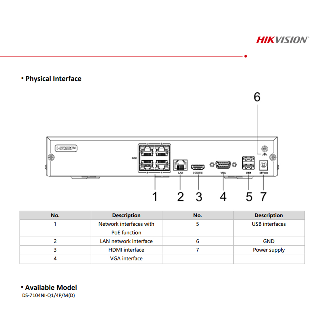 hikvision ds-7104ni-q1/4p/m 4 Kanal 6MP NVR Kayıt Cihazı
