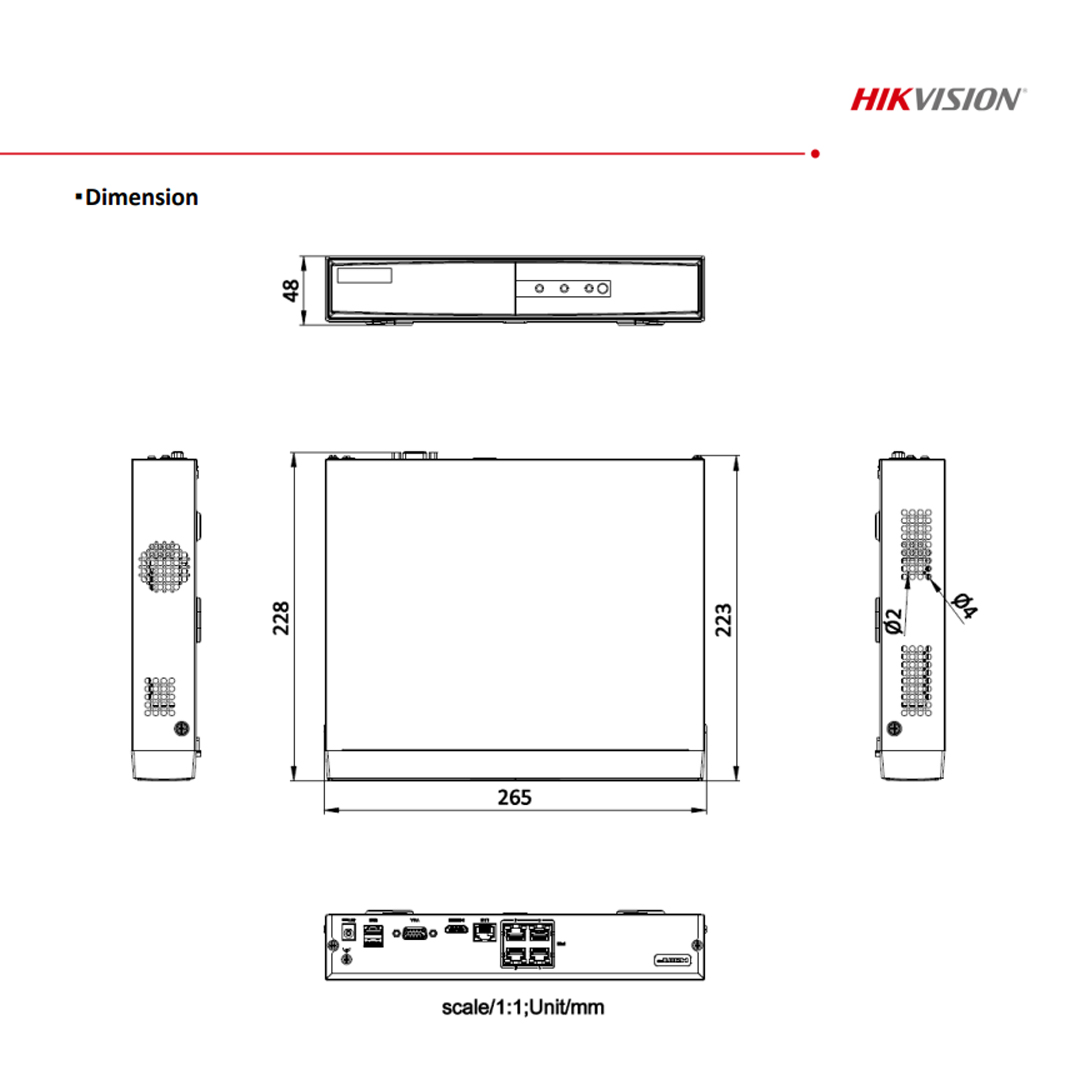 hikvision ds-7104ni-q1/4p/m 4 Kanal 6MP NVR Kayıt Cihazı
