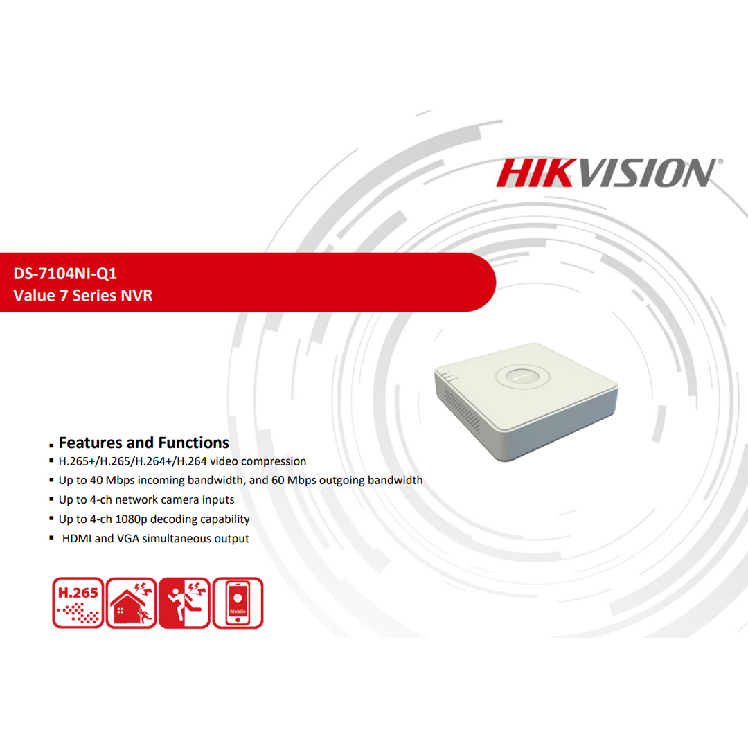 hikvision ds-7104ni-q1 4 Kanal 6MP NVR Kayıt Cihazı