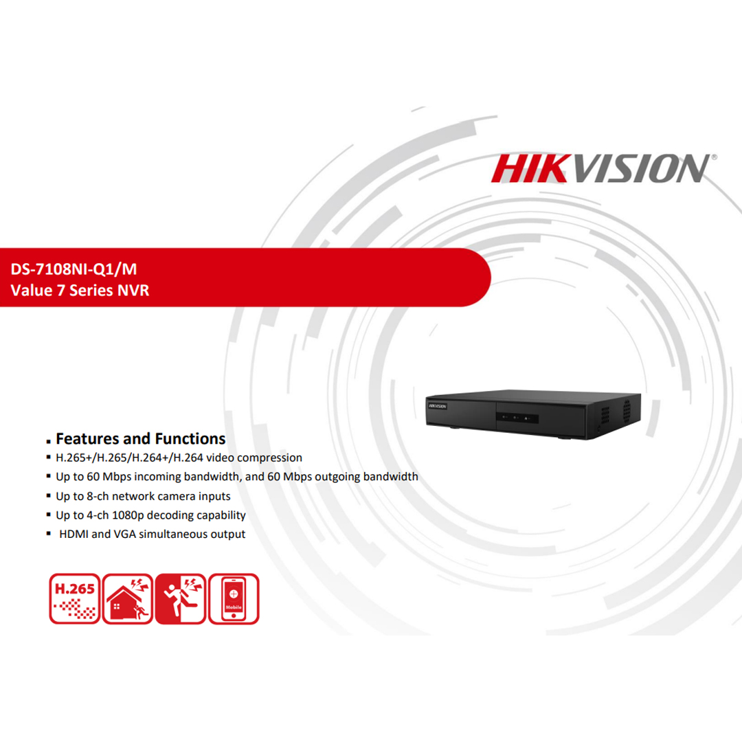 hikvision ds-7108ni-q1/m 8 Kanal NVR Kayıt Cihazı ek görsel