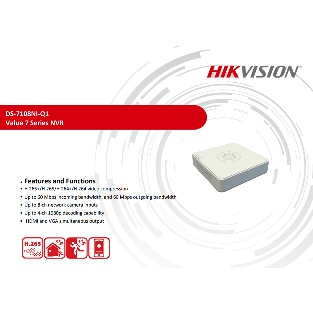 hikvision ds-7108ni-q1 8 Kanal NVR Kayıt Cihazı ek görsel