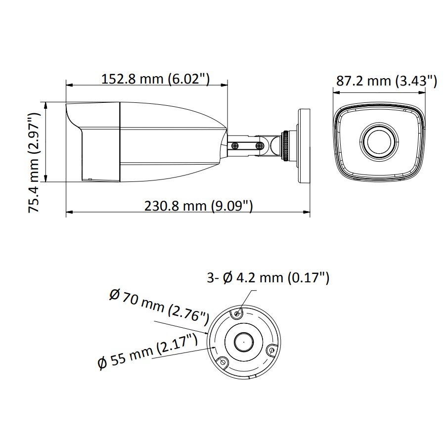 hilook-hikvision thc-b220-mc 2MP 3.6mm 40M Metal Büyük Kasa Bullet Kamera ek görsel