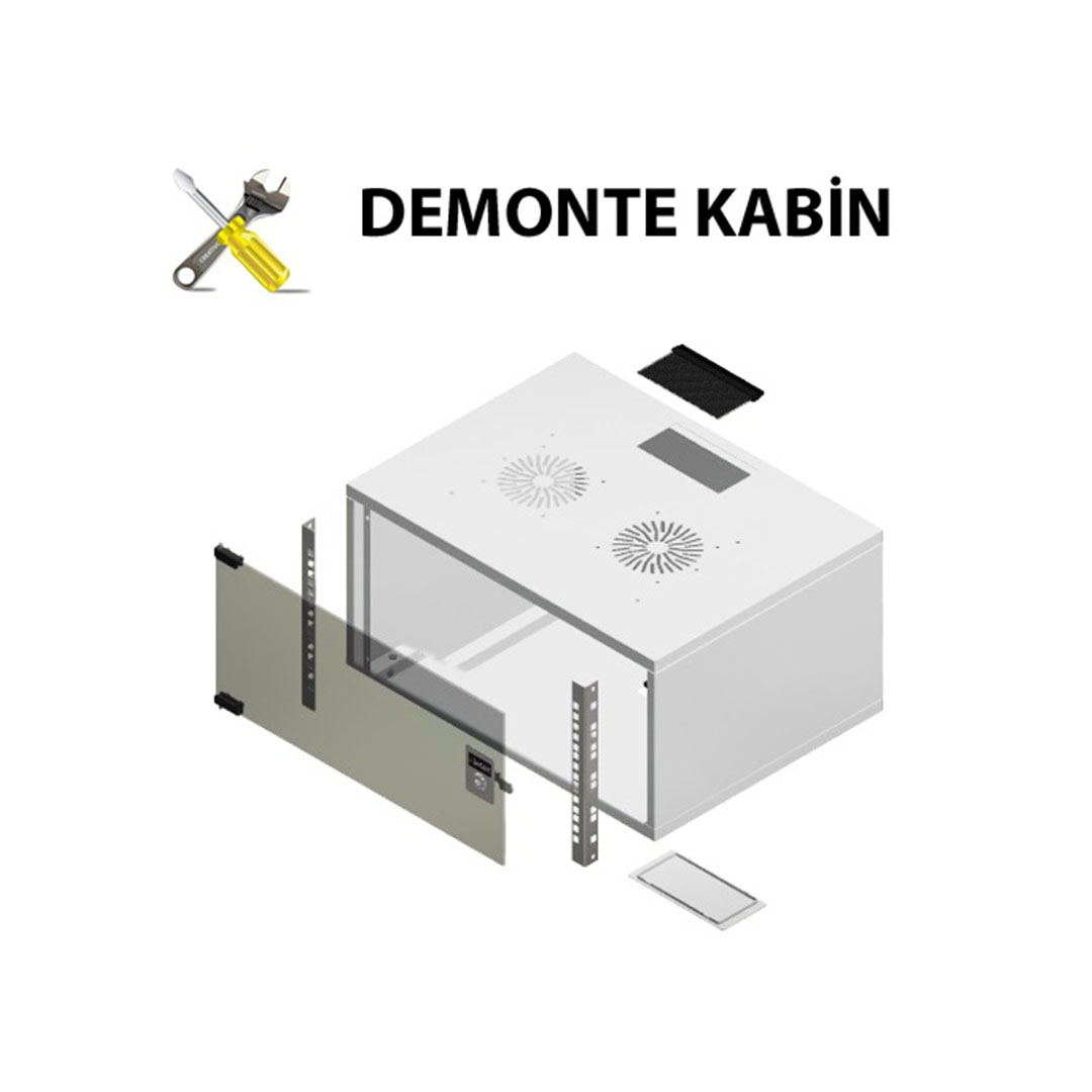 4U SOHO Tipi Beyaz Demonte Kabin (W=540mm, D=400mm)