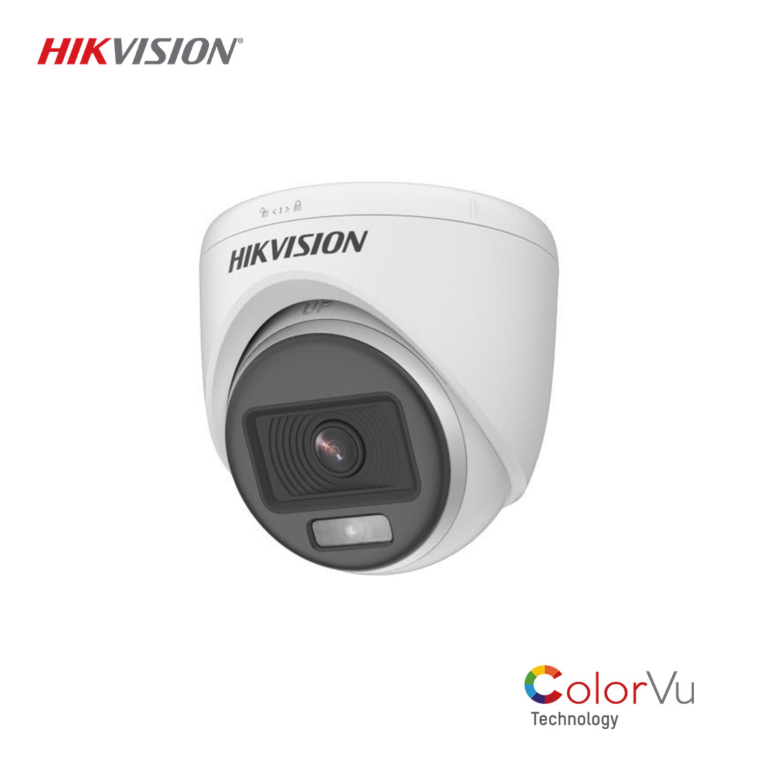 hikvision ds-2ce70df0t-pfs 2MP 2.8mm 1080P HD-TVI ColorVu Sesli Plastik Dome Kamera - 20m Gece Görüşü