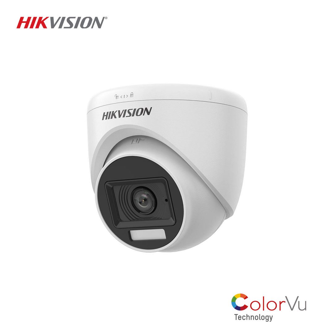 hikvision ds-2ce76d0t-exlpf 2MP 1080P HD-TVI Dome Kamera, 2.8mm Lens, 20m IR & Beyaz Işık, Smart Hybrid Light